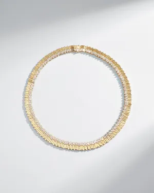 Golden Midi Stacker Diamond Tennis Necklace