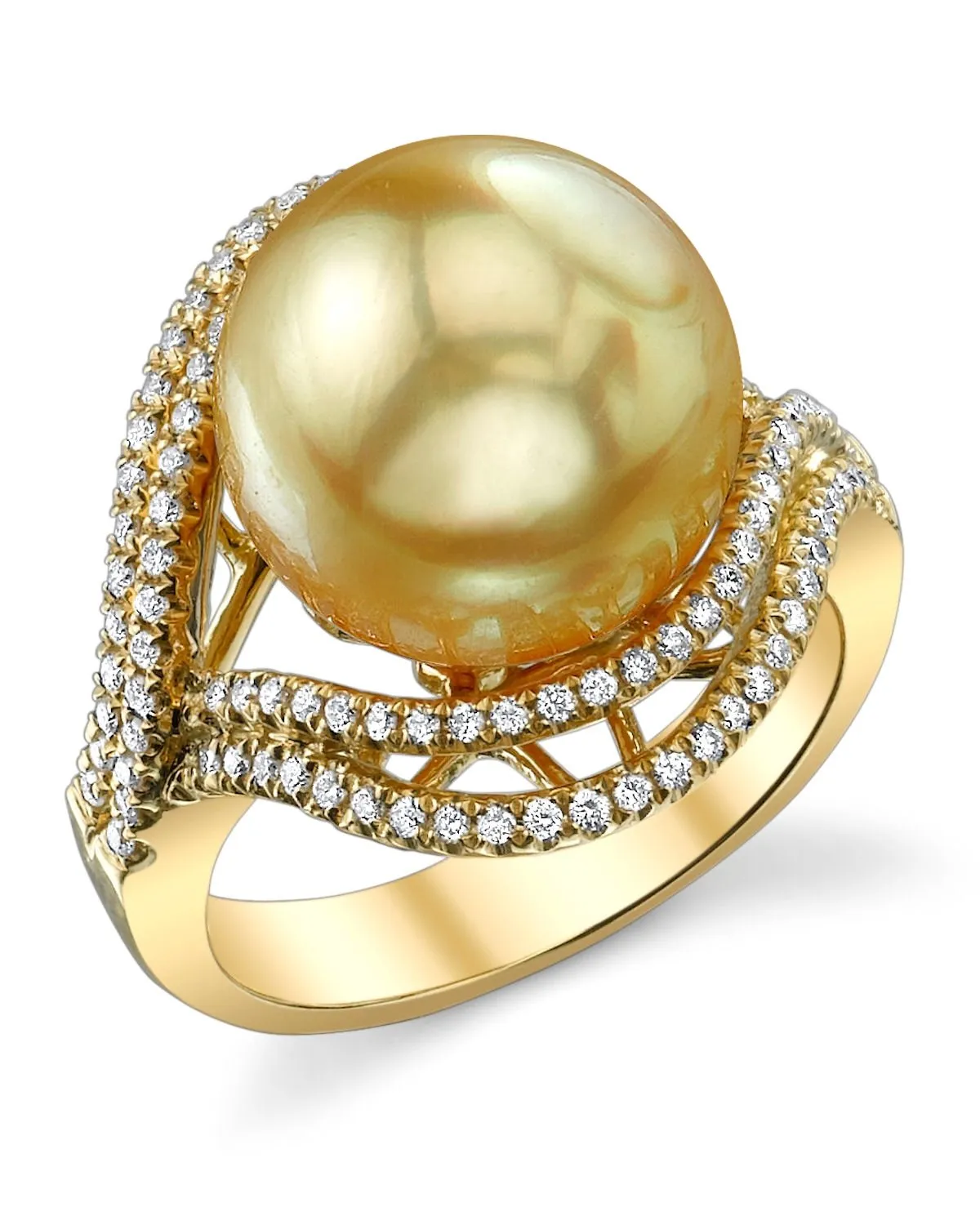 Golden South Sea Pearl & Diamond Reverence Ring