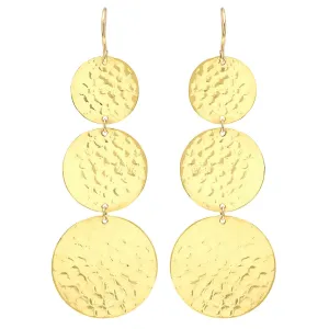 Graduated Hammered Disc Earrings