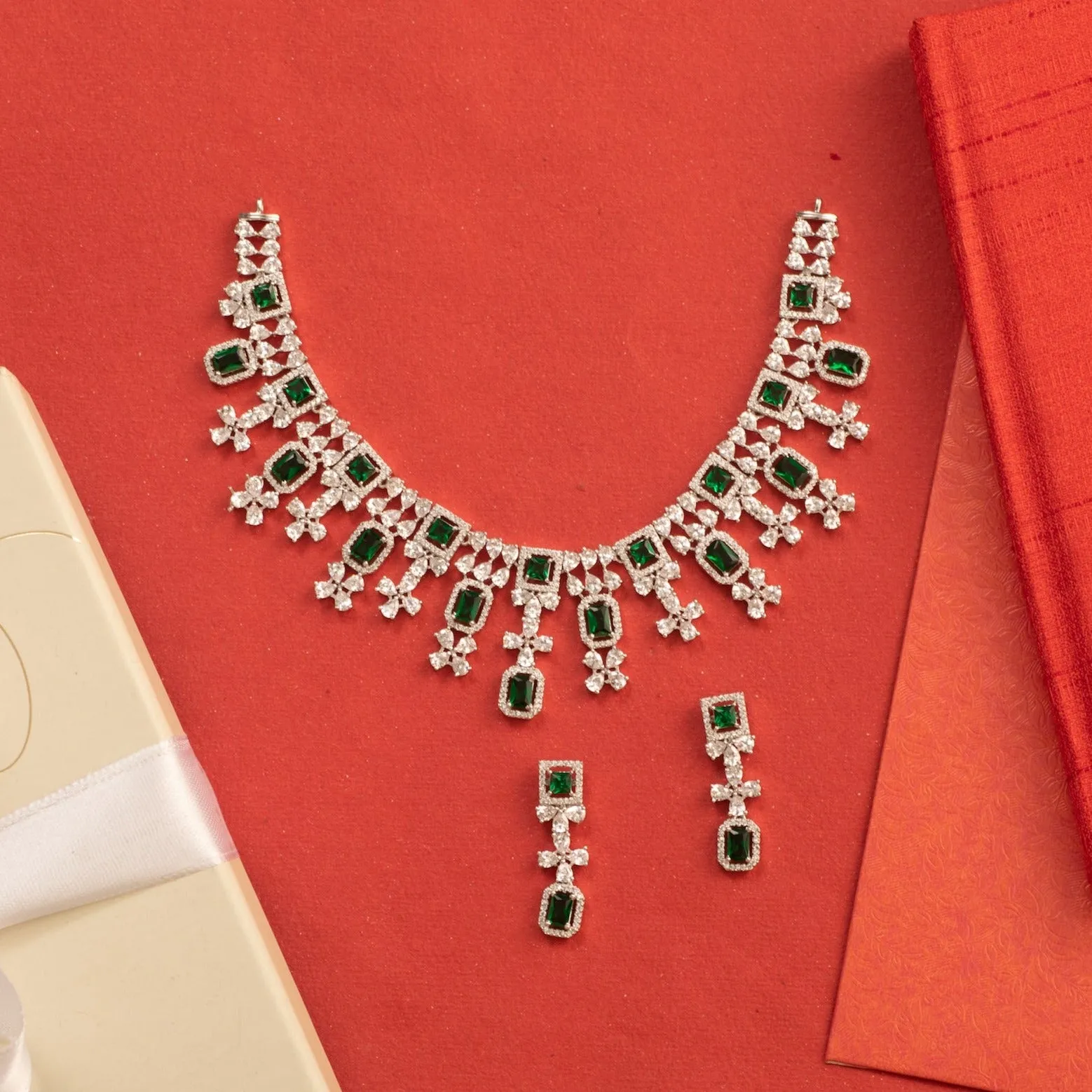 Jvalant Delicate CZ Necklace Set