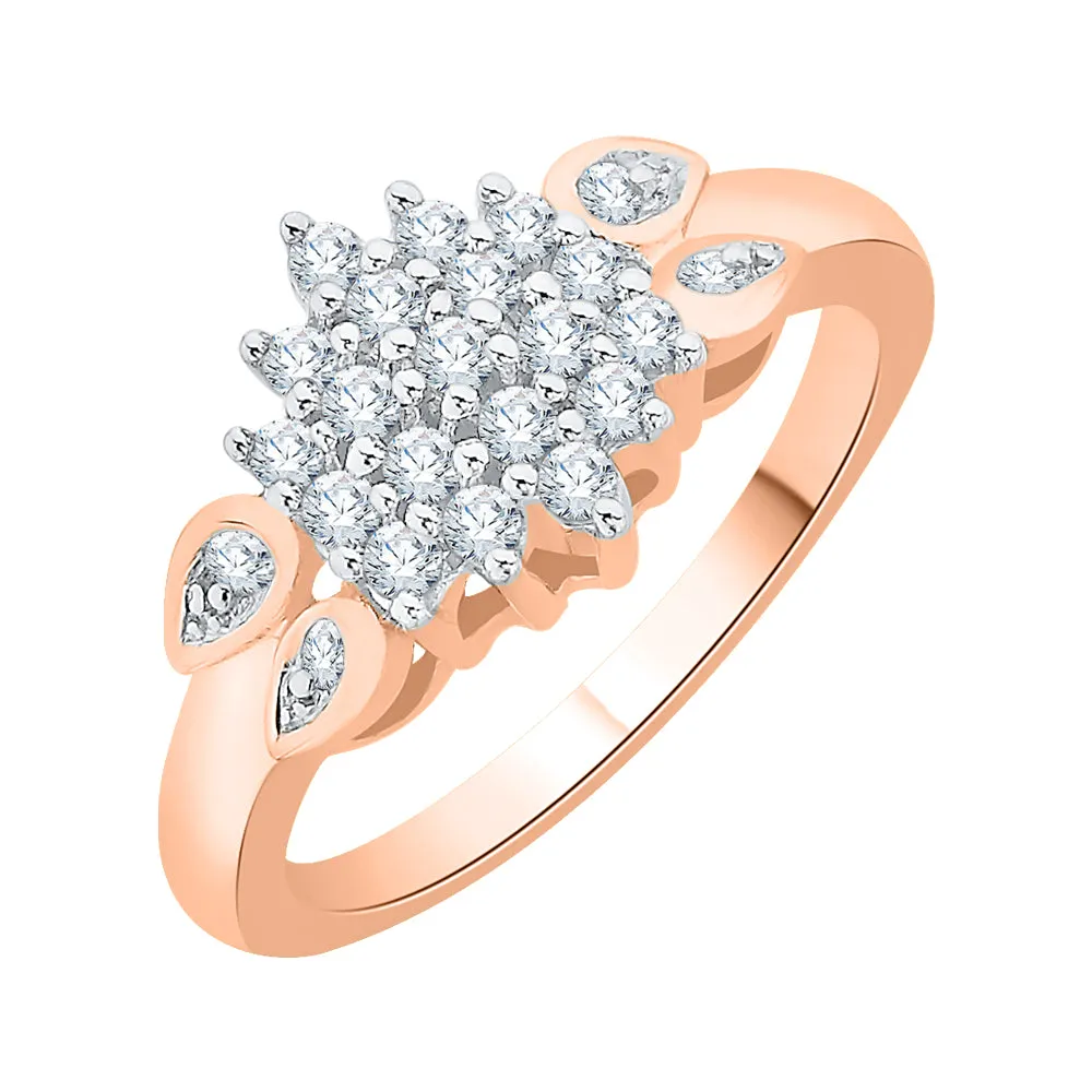 KATARINA 1/4 cttw Floral Diamond Cluster Ring