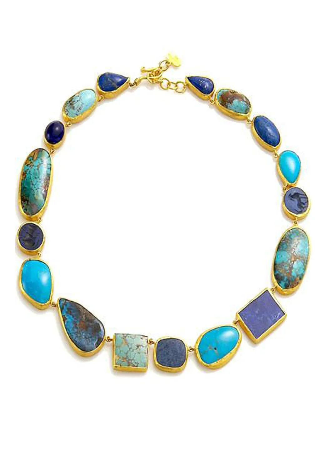 Lika Behar 24KYG Ocean Lapis and Turquoise Necklace