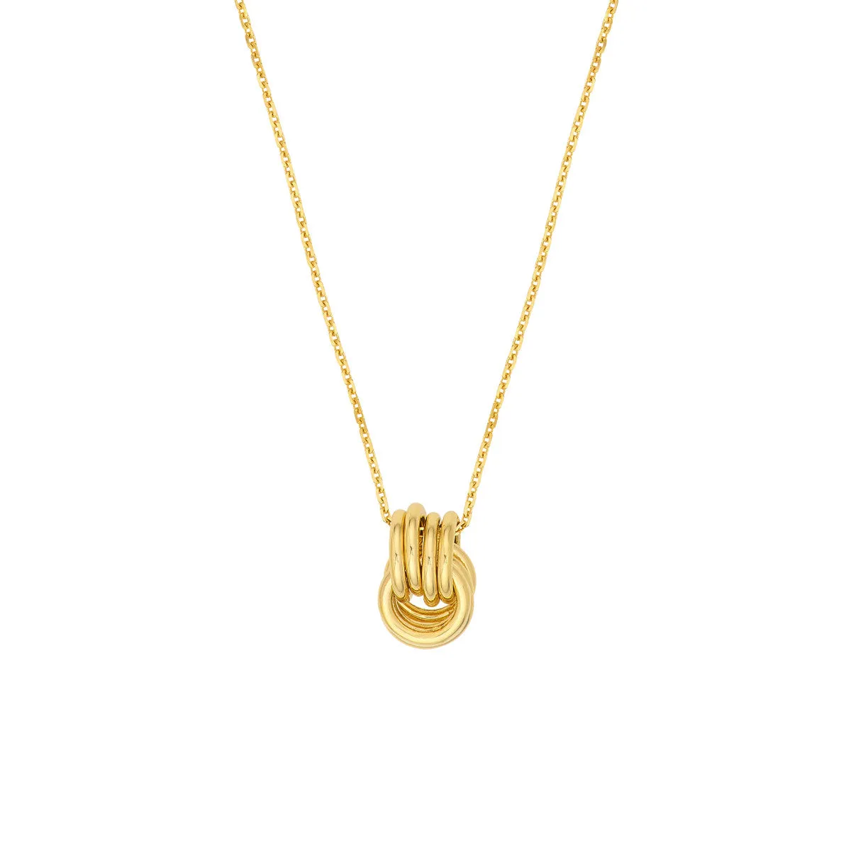 Love Knot Pendant Cable Necklace