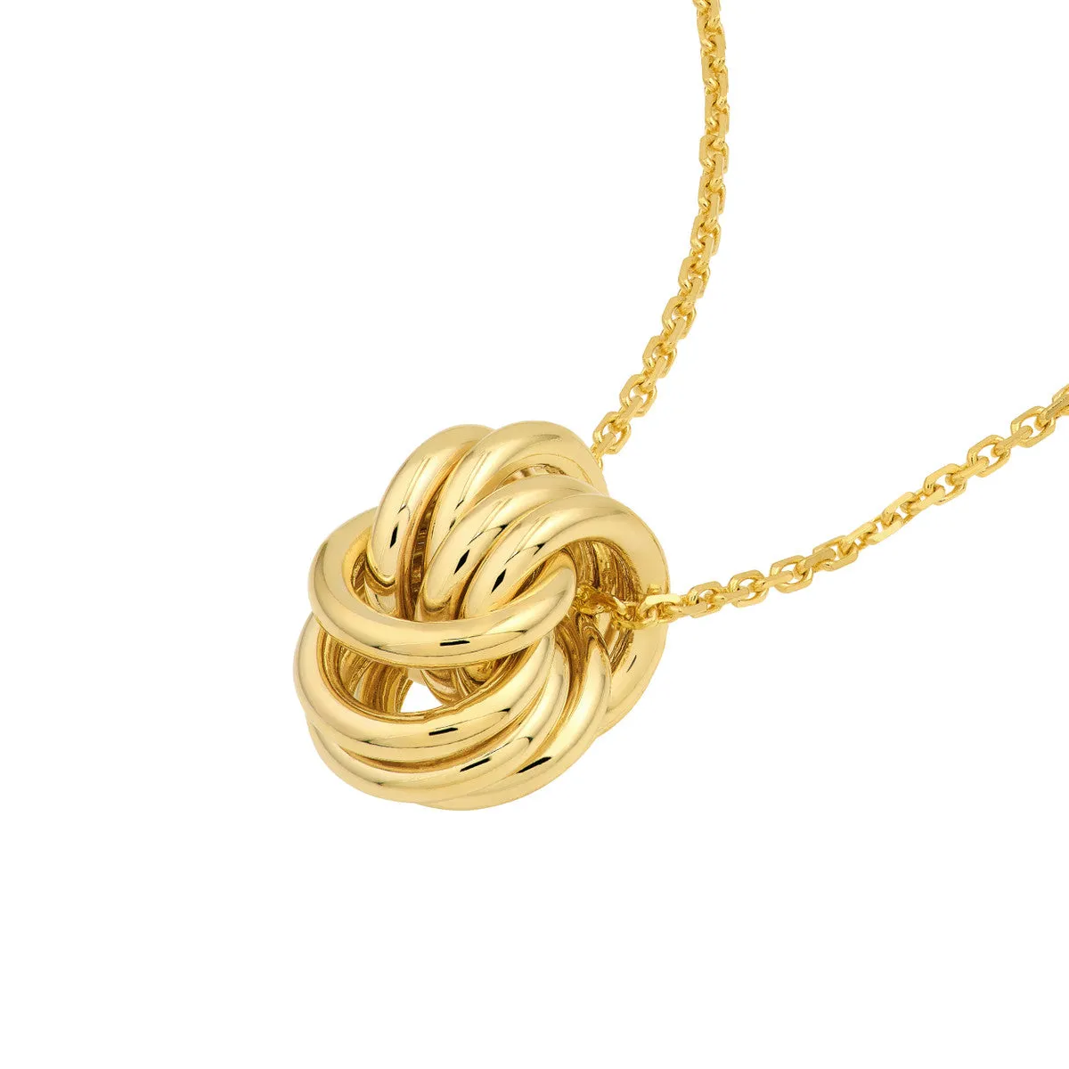 Love Knot Pendant Cable Necklace