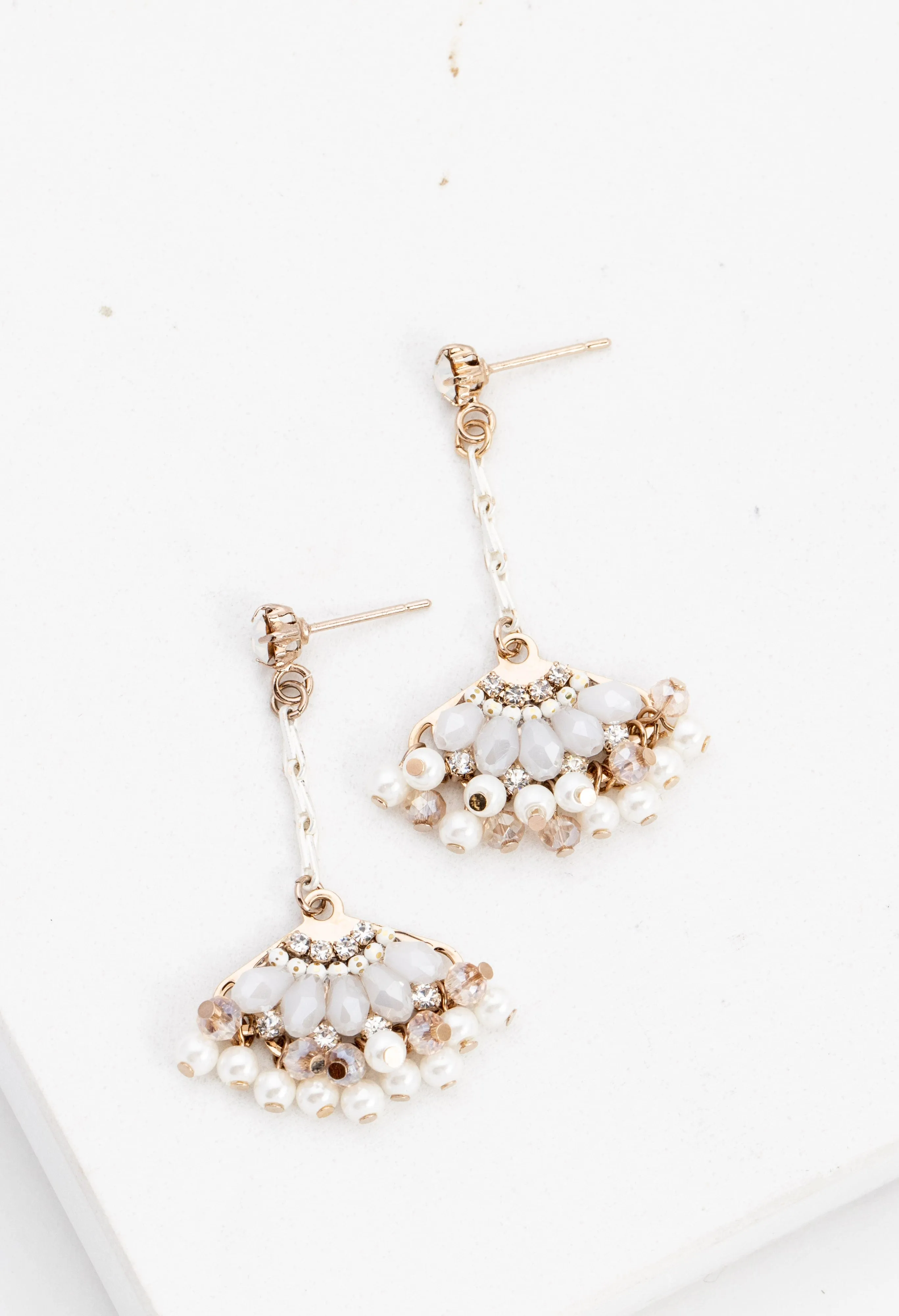 Magnolia Fan Drop Earrings