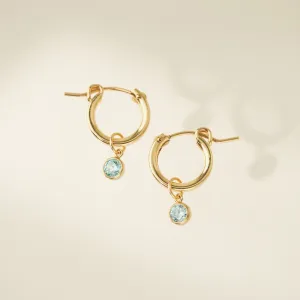 March Birthstone Gold-Filled Hoop Earrings