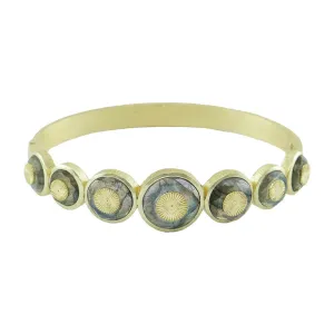 Marcia Moran Labradorite Sunburst Hinged Bracelet