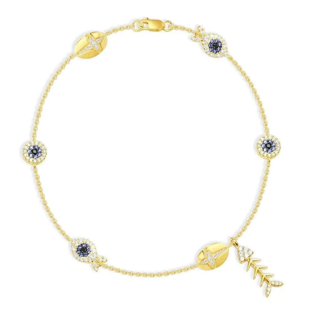 Marine Anklet - Yellow Silver