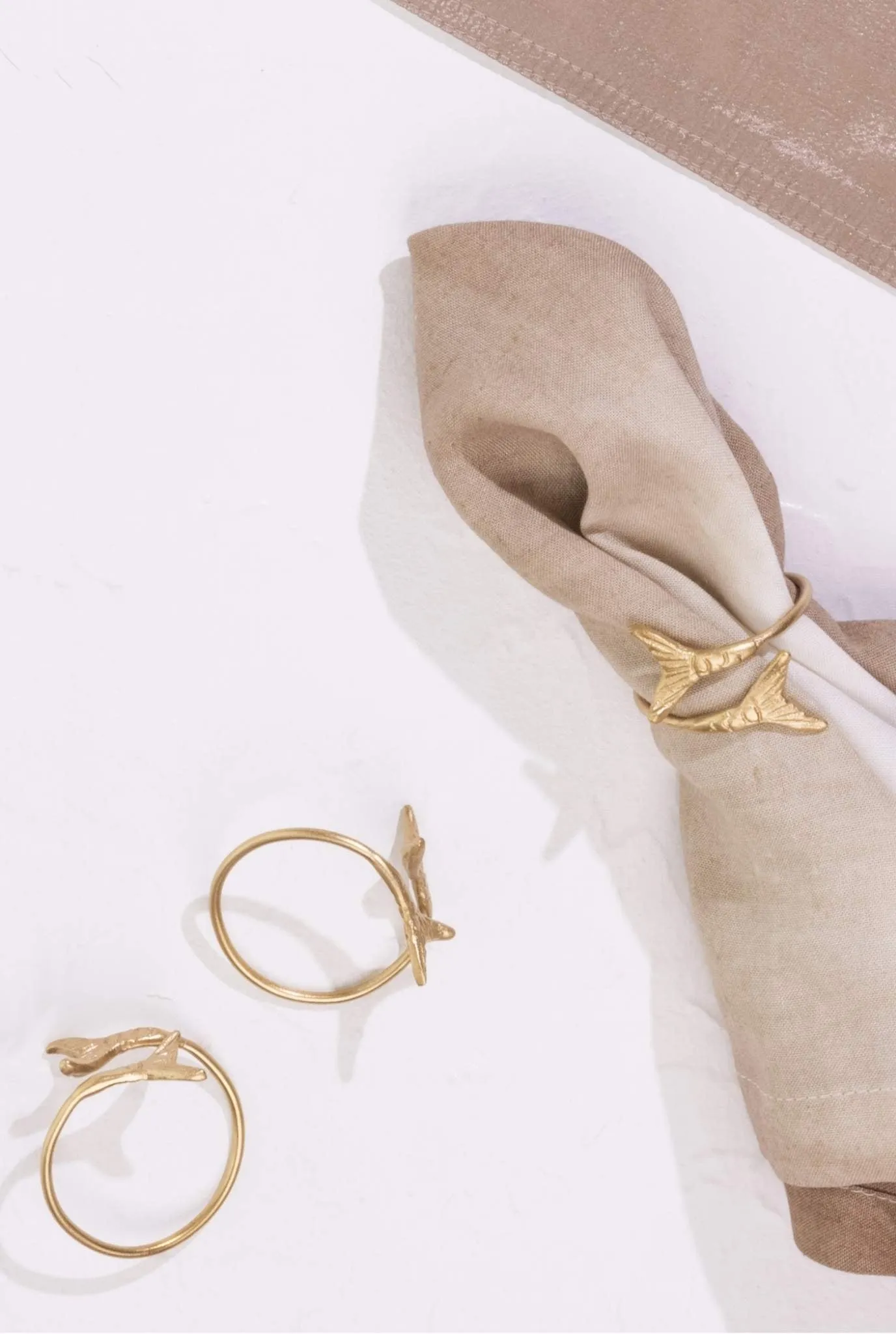 Mermaid Napkin Rings Gold-Set of 4