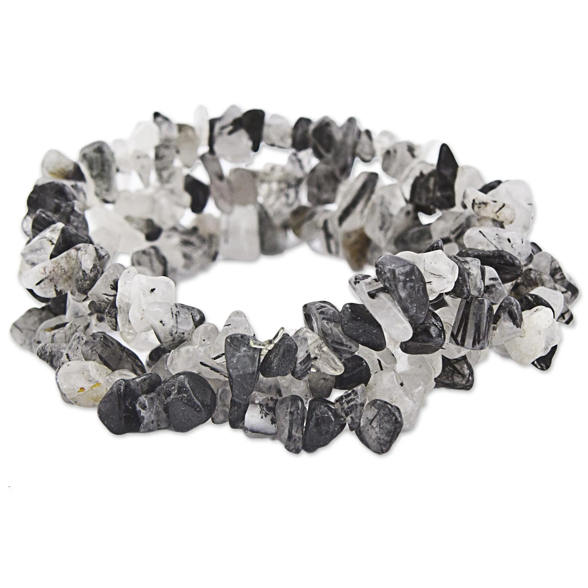 Monochromatic Quartz Tourmaline Bracelet - Set of 3