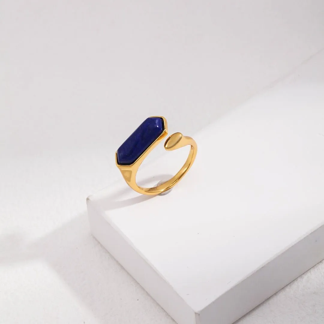 Natural Lapis Lazuli Open Ring