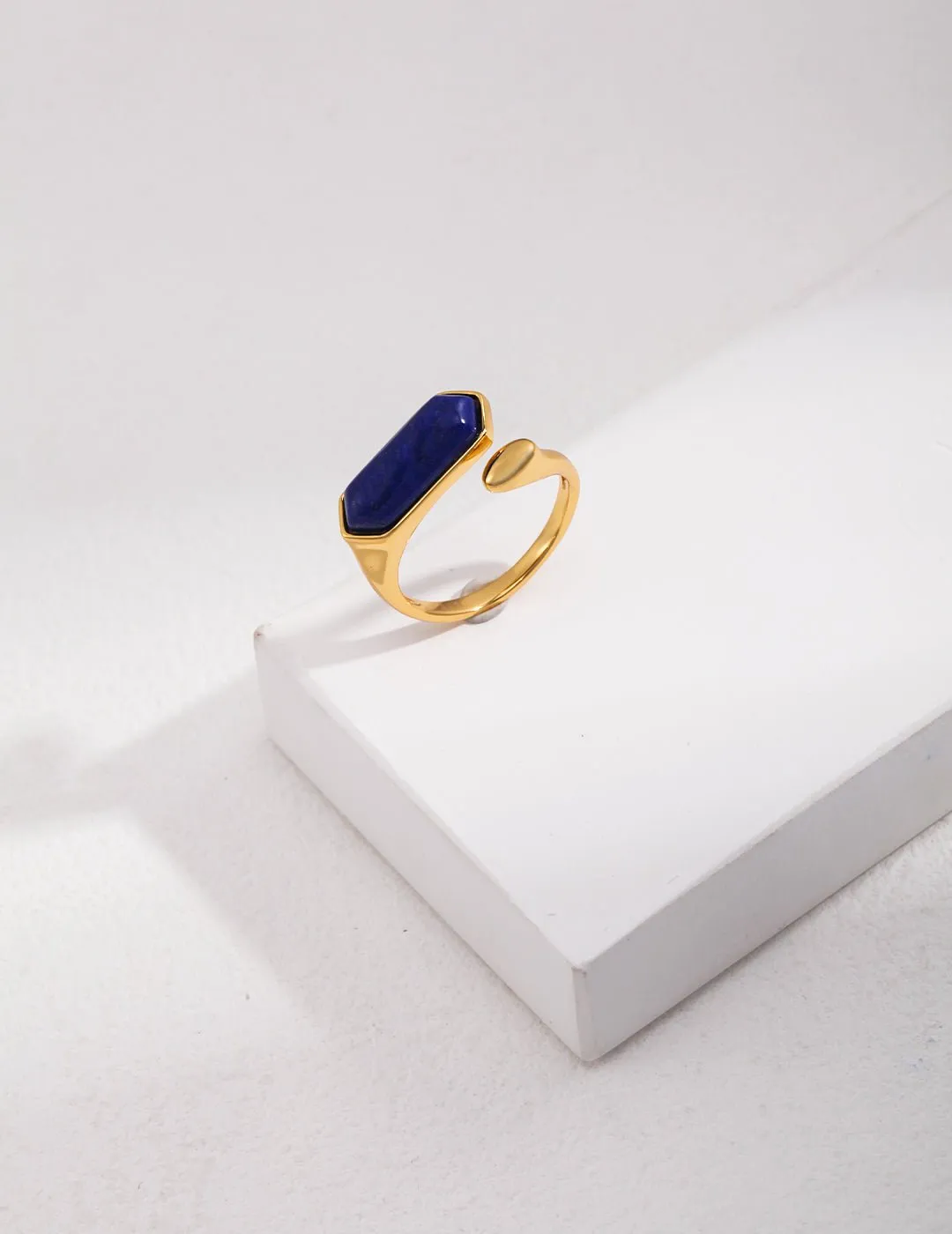 Natural Lapis Lazuli Open Ring