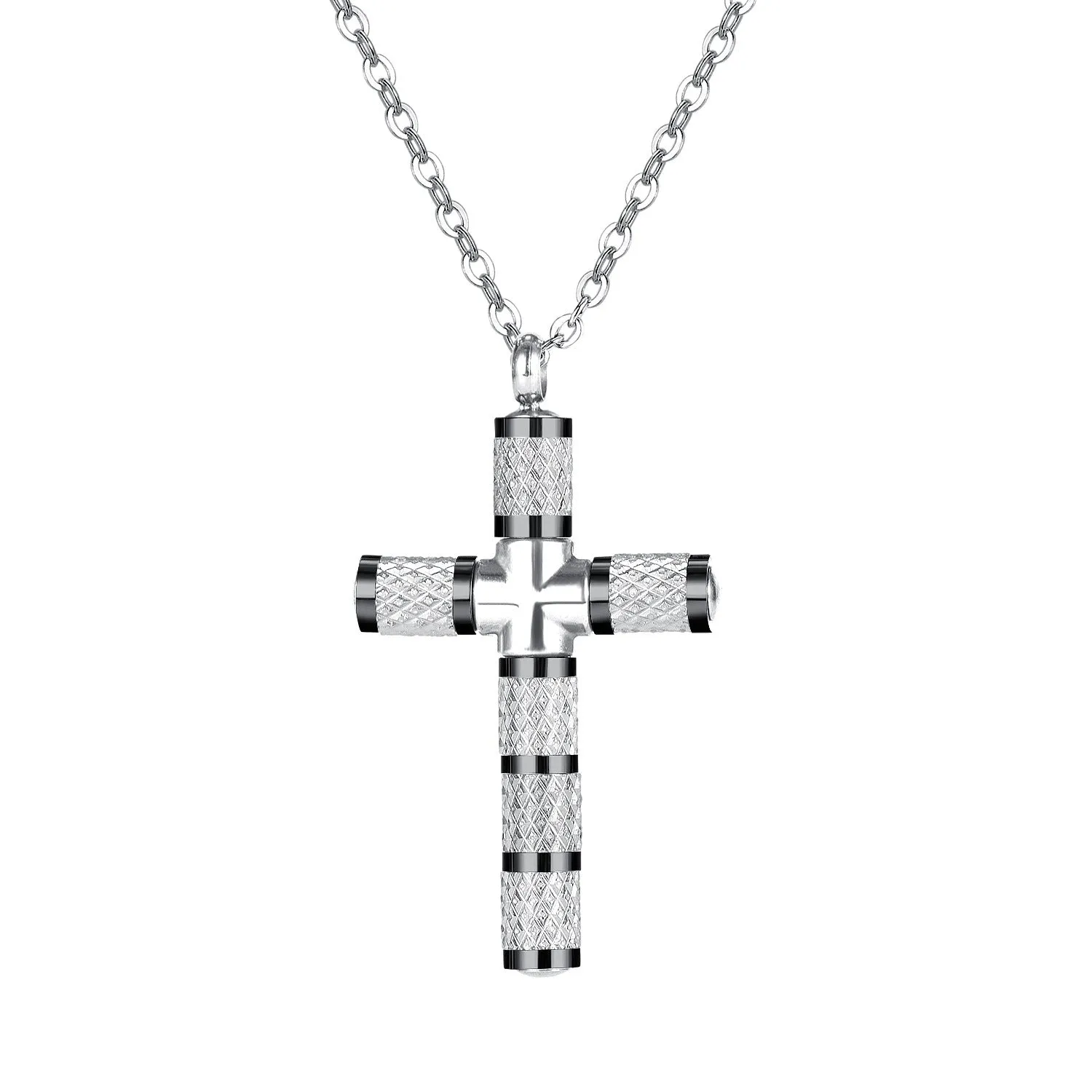 NEHZUS  Vintage Titanium Steel Cross Necklace for Men Netflix Fashionable Sweater Necklace GIFT for Boyfriend