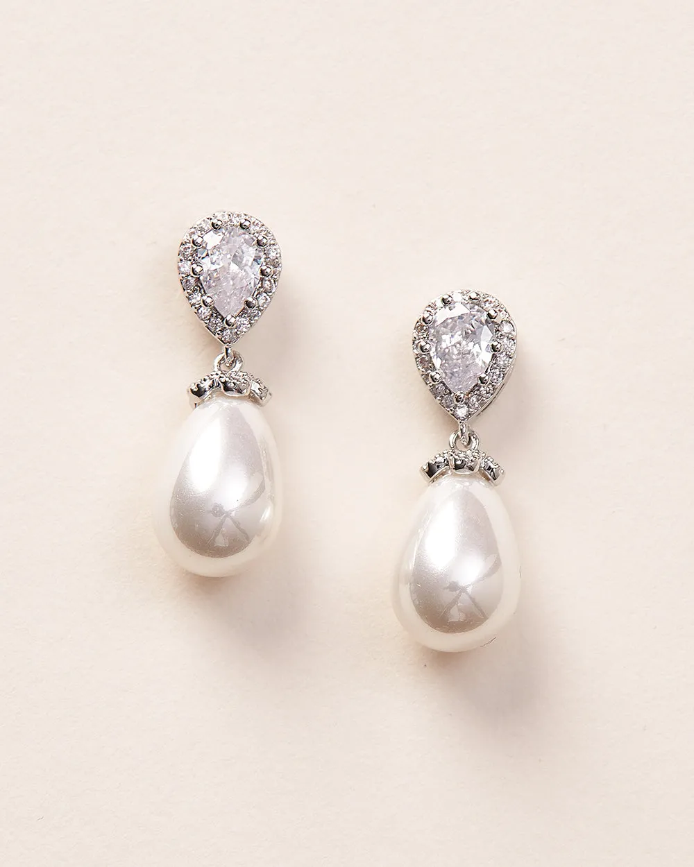 Nina Pearl & CZ Earrings