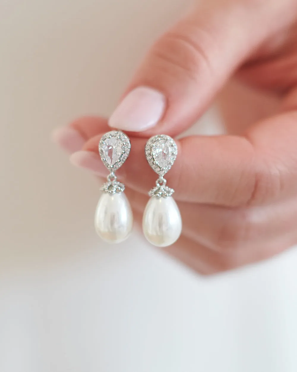 Nina Pearl & CZ Earrings