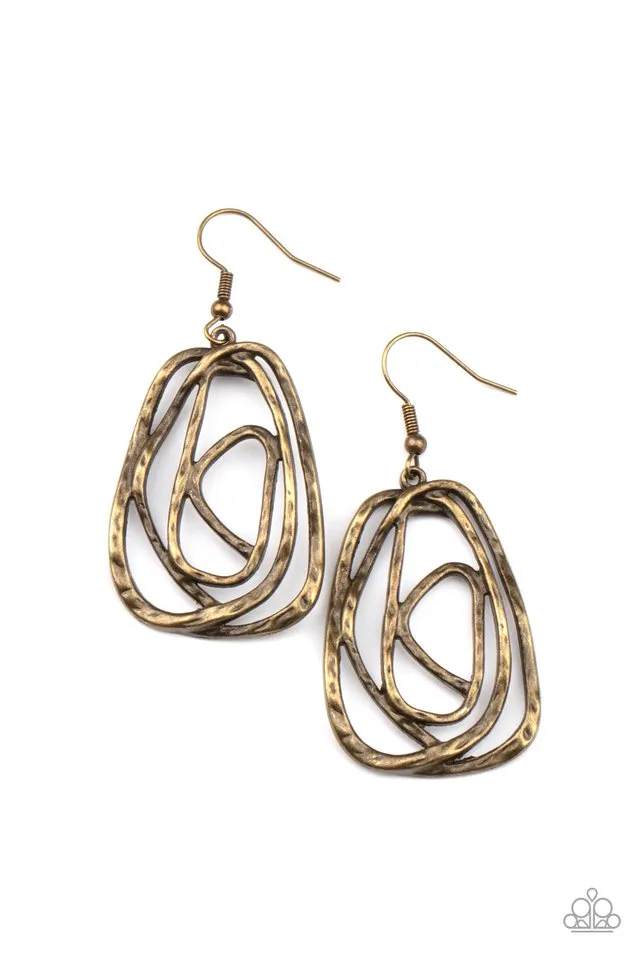 Paparazzi Earring ~ Artisan Relic - Brass