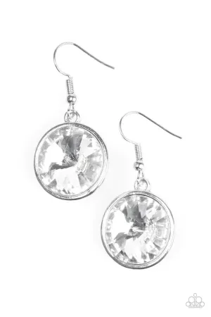 Paparazzi Earring ~ Classy and Glassy - White