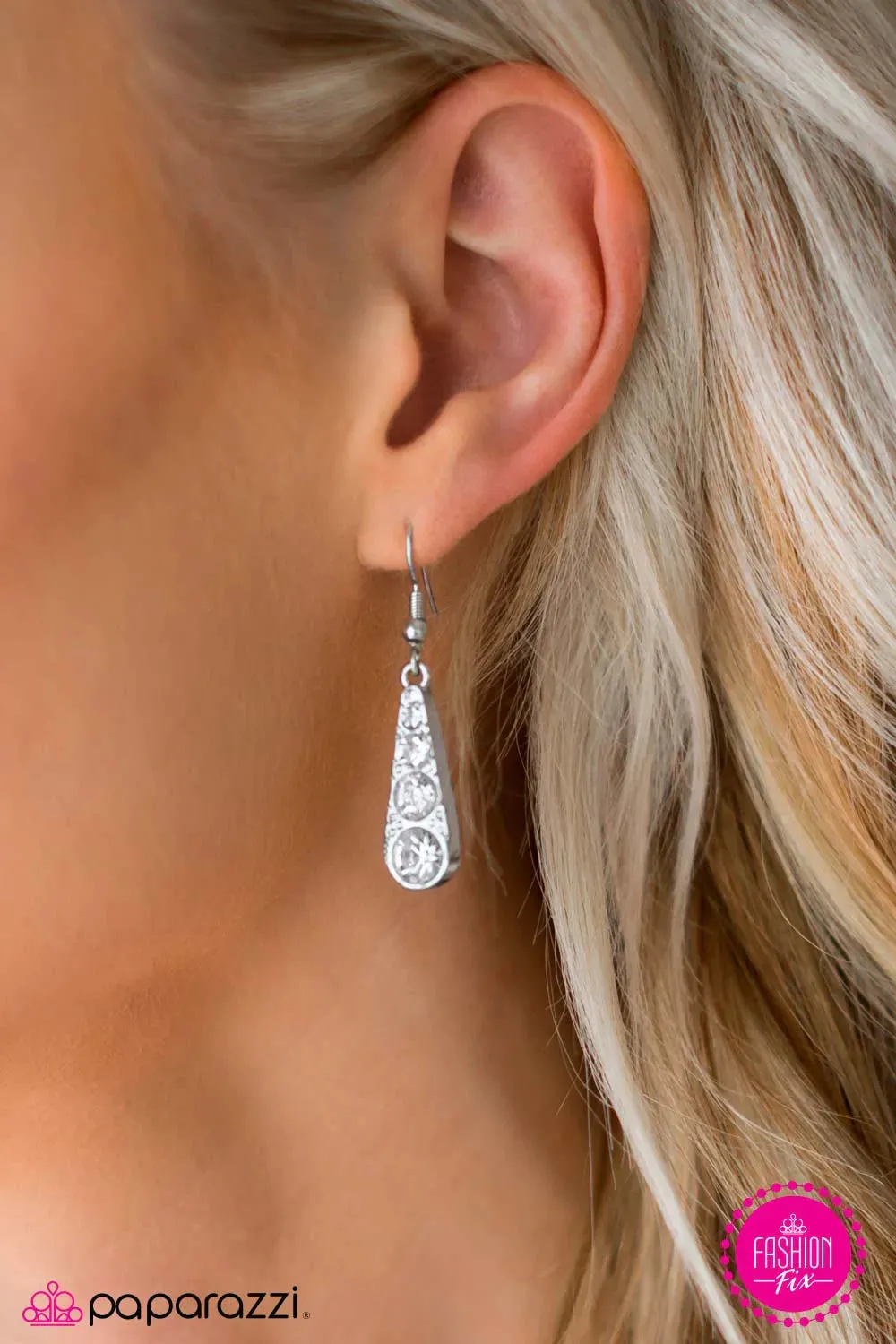 Paparazzi Earring ~ Friends In High Places  - White