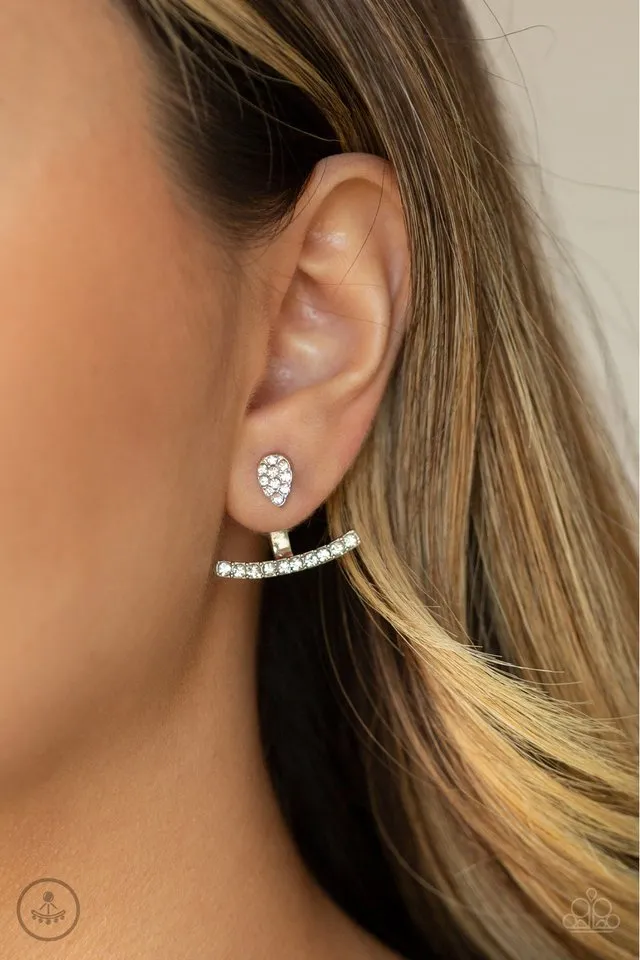 Paparazzi Earring ~ Glowing Glimmer - White