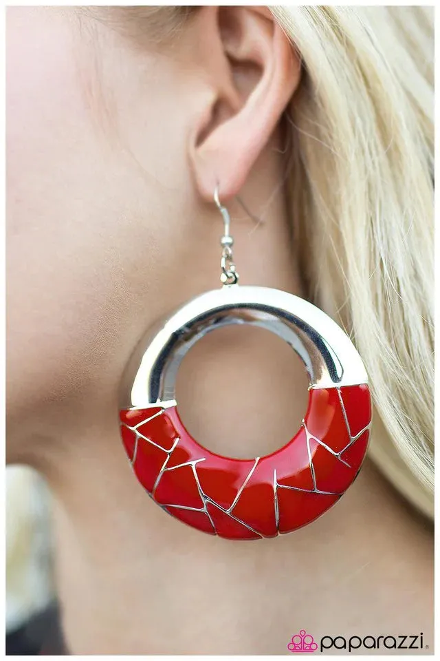 Paparazzi Earring ~ It Girl - Red