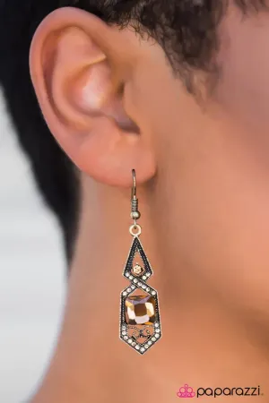 Paparazzi Earring ~ Made For The Stage - Brass