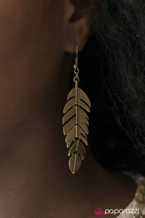 Paparazzi Earring ~ Use Your Wings - Brass