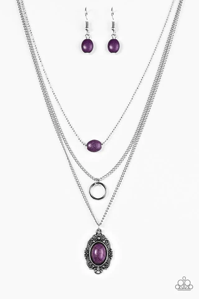 Paparazzi Necklace ~ Canyon Cavalier - Purple