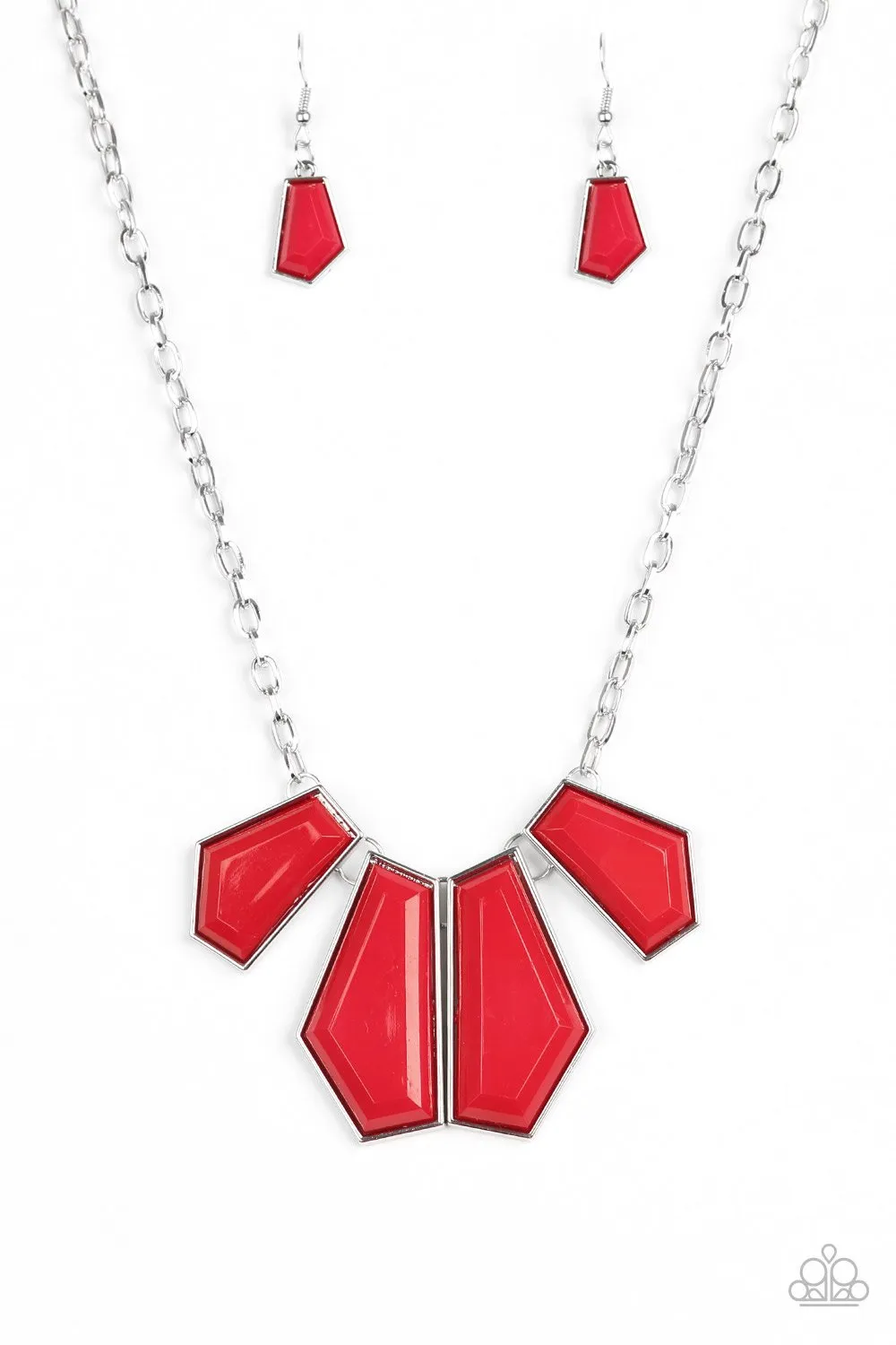 Paparazzi Necklace ~ Get Up and GEO - Red