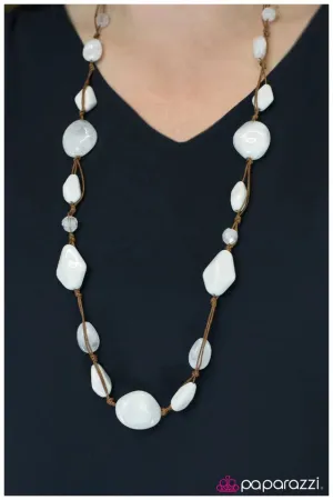 Paparazzi Necklace ~ Glam Rock - White