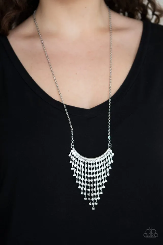 Paparazzi Necklace ~ Glitter Bomb - White