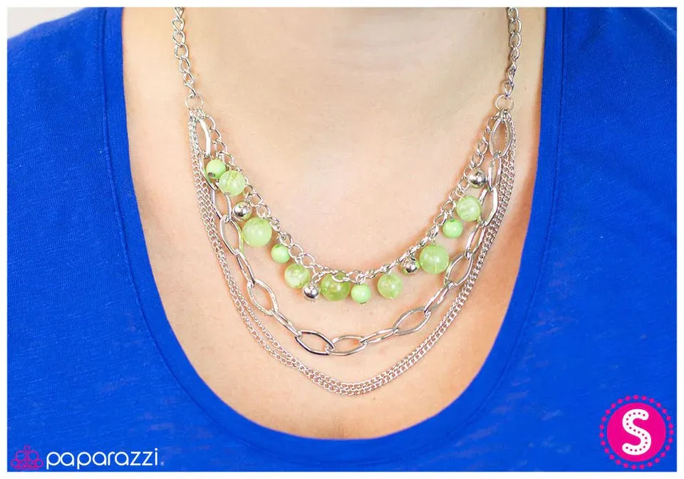 Paparazzi Necklace ~ Hopelessly Devoted To You - Green