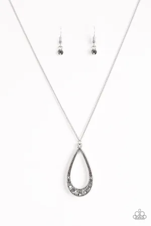 Paparazzi Necklace ~ Teardrop Tease - Silver