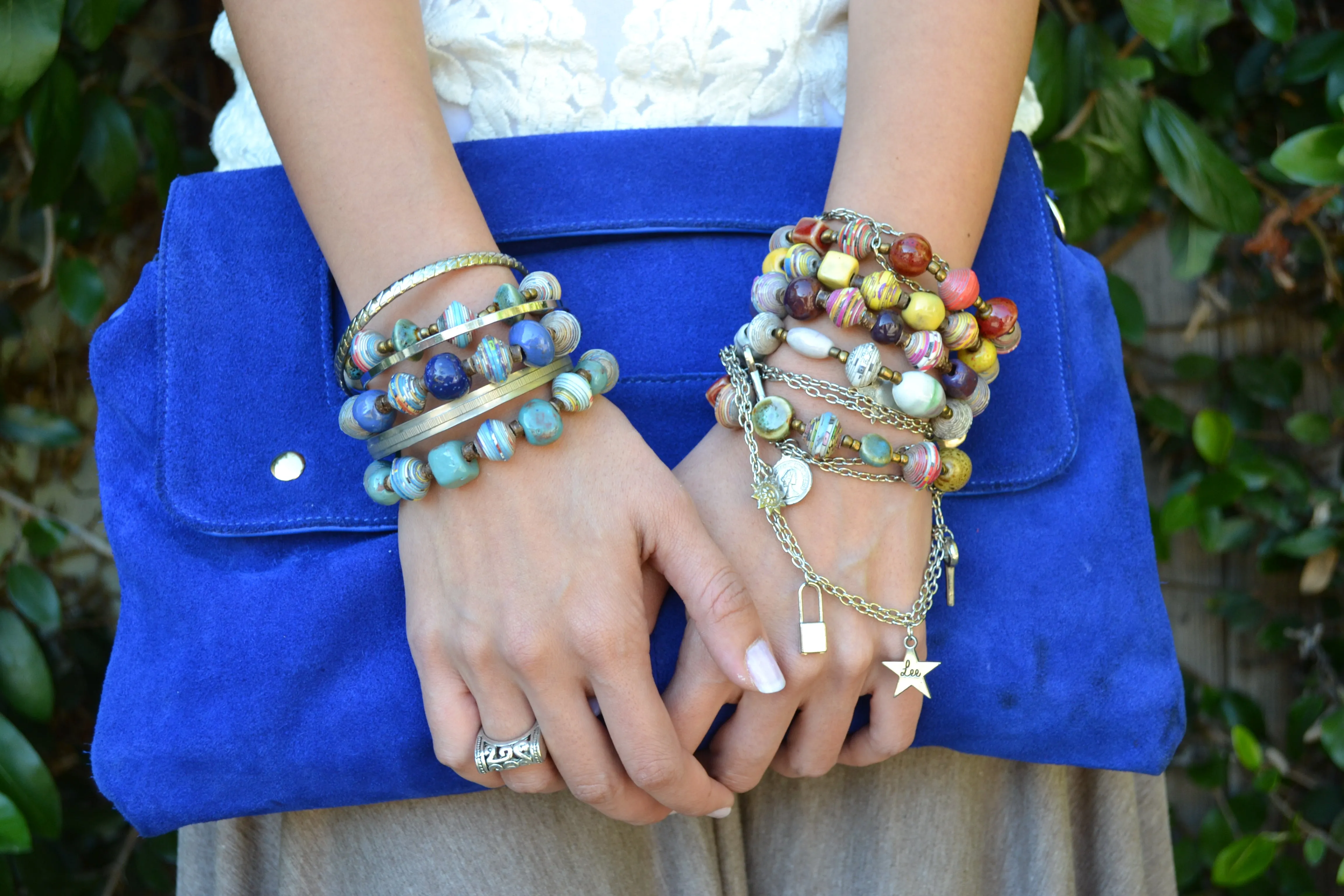 Paper Beads Bracelet | Blue