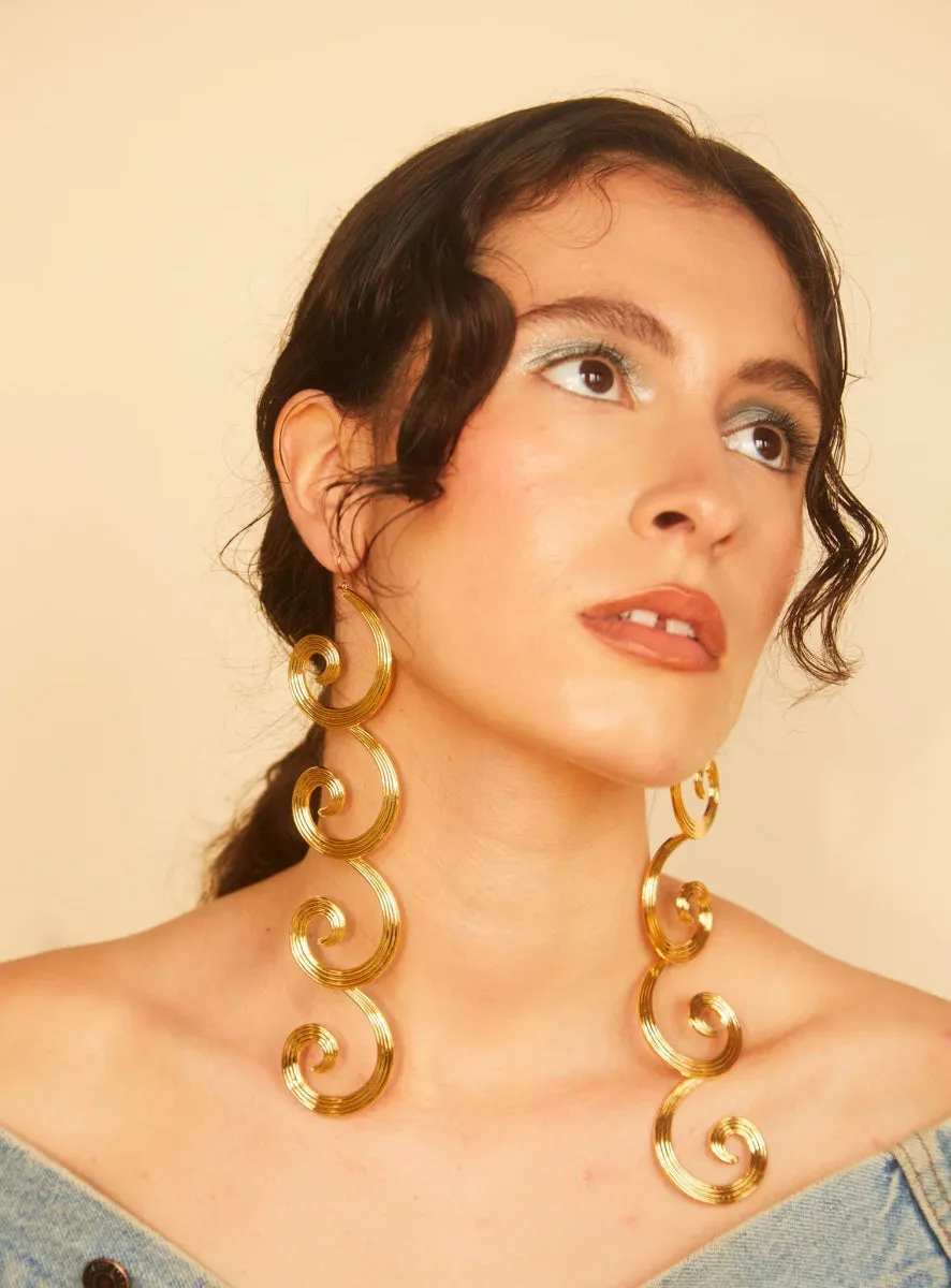 Par Ici Curly Earrings - Gold or Silver (Online Exclusive)