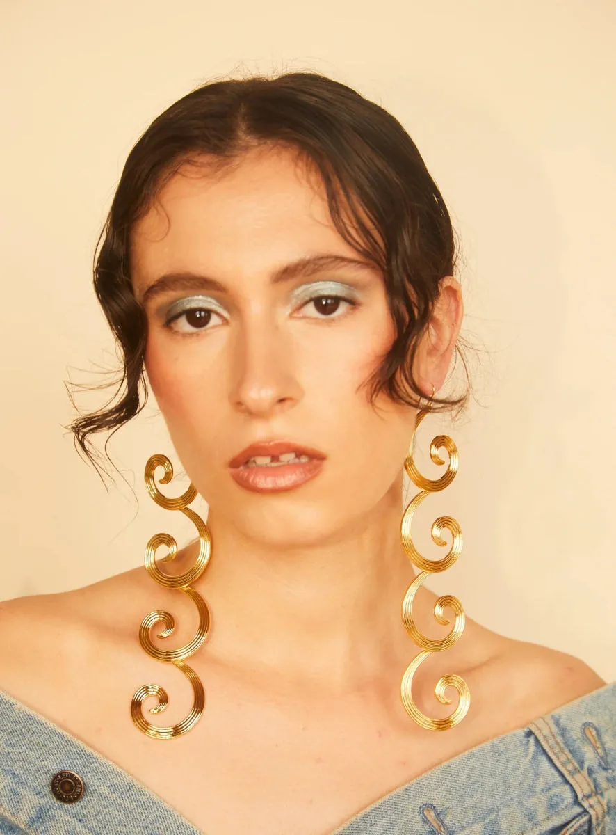 Par Ici Curly Earrings - Gold or Silver (Online Exclusive)