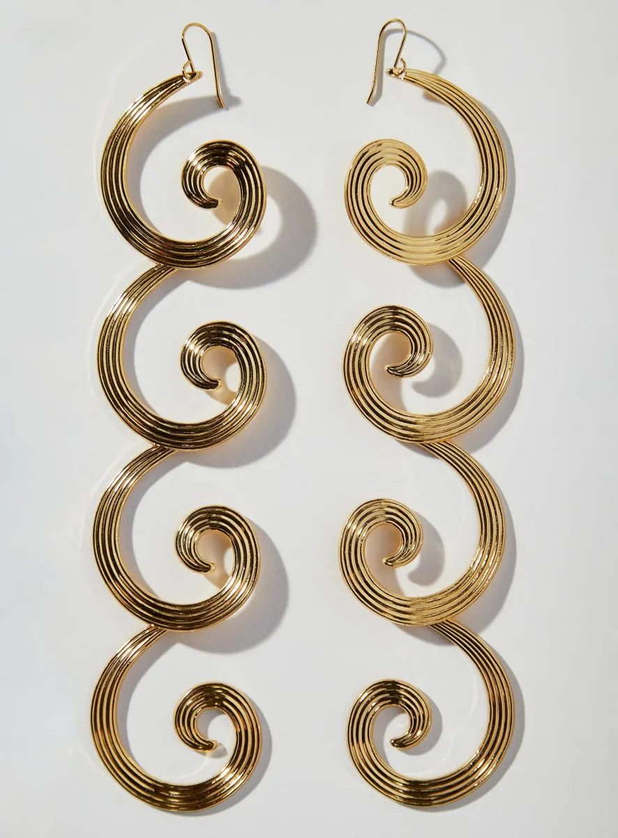 Par Ici Curly Earrings - Gold or Silver (Online Exclusive)