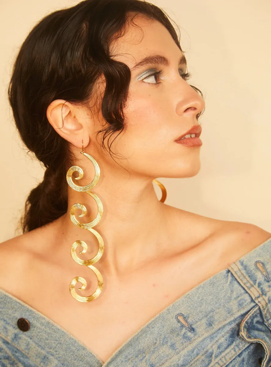 Par Ici Curly Earrings - Gold or Silver (Online Exclusive)