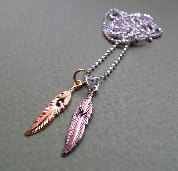 Personalized Feathers Charm Necklace