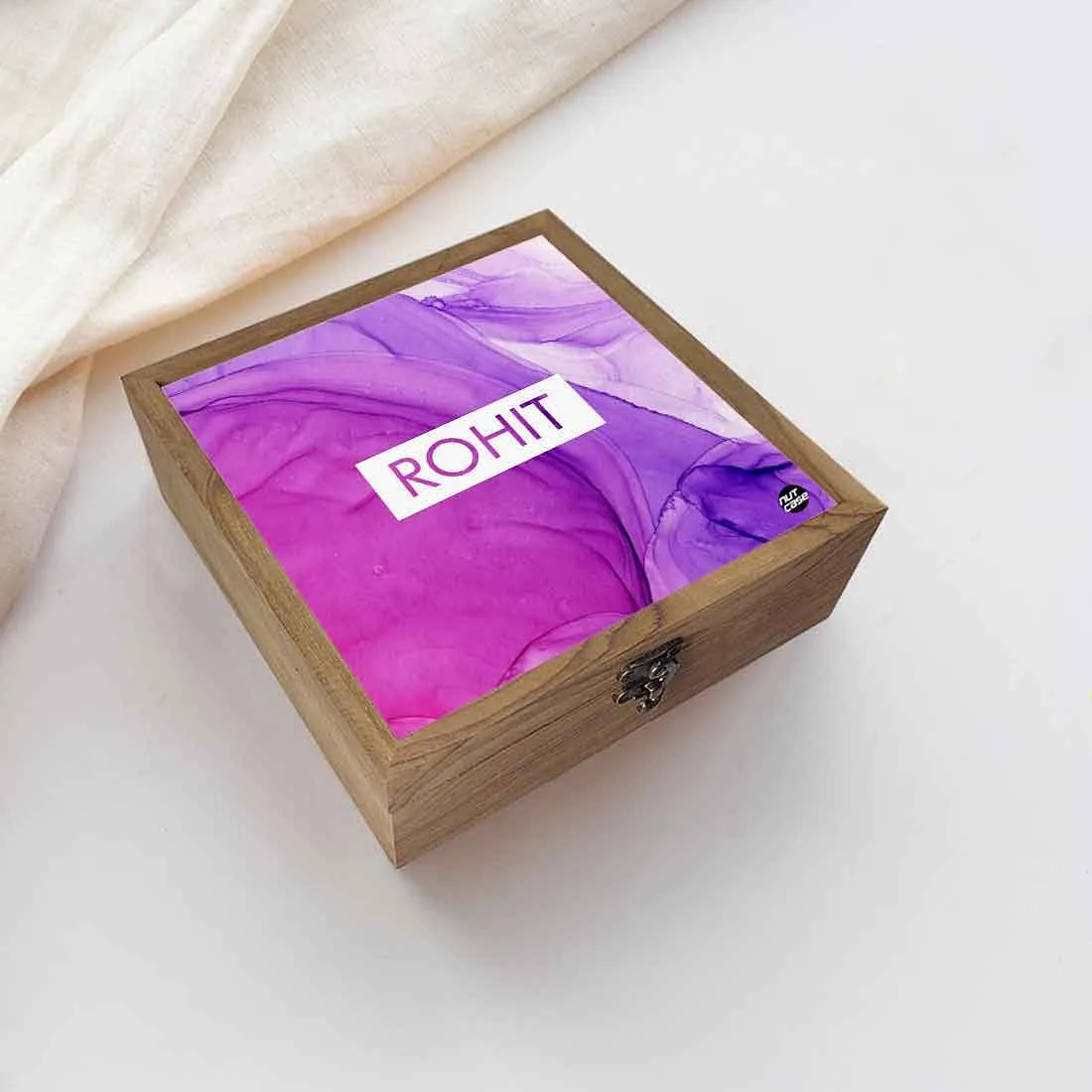 Personalized Memory Box Jewellery for Girls - Purple Watercolor