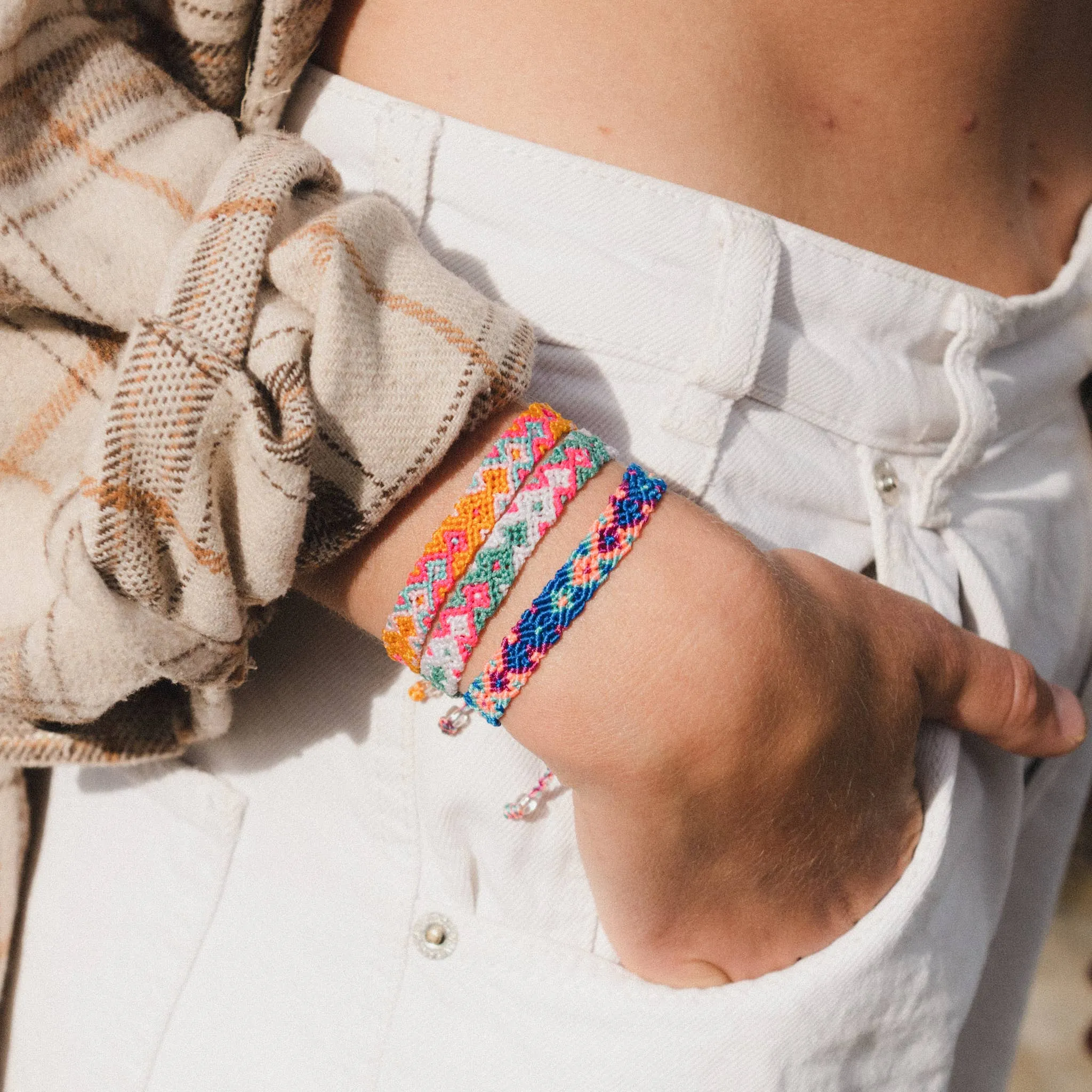 Pineapple Island - Leme Surf Bracelet, Braided Bracelet, by Pineapple Island : Orange & Navy