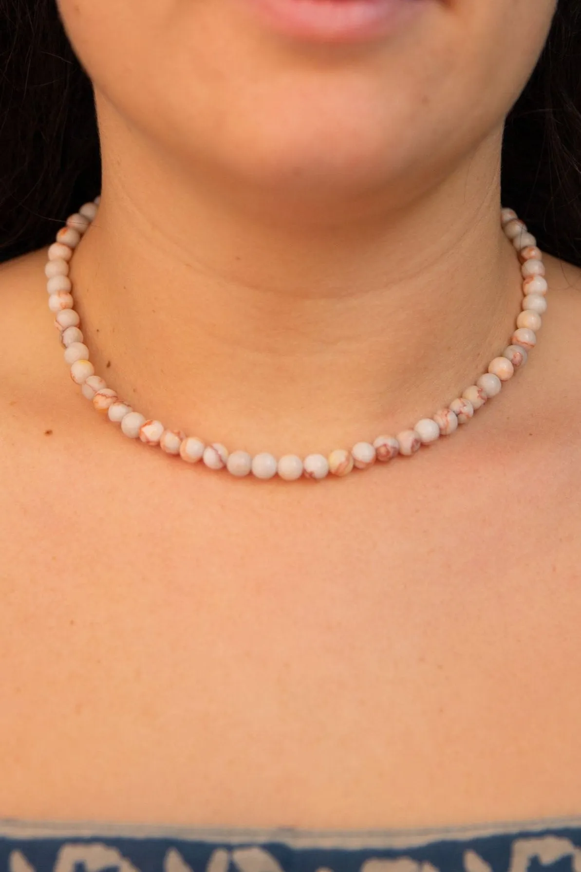 Pink Jasper Beaded Necklace