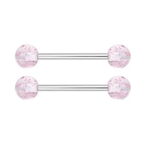 Pink Sparkly Nipple Rings