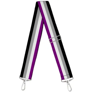 Purse Strap - Flag Asexual Black Gray White Purple