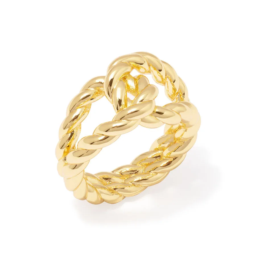 Ribbed Knot Gold Ring