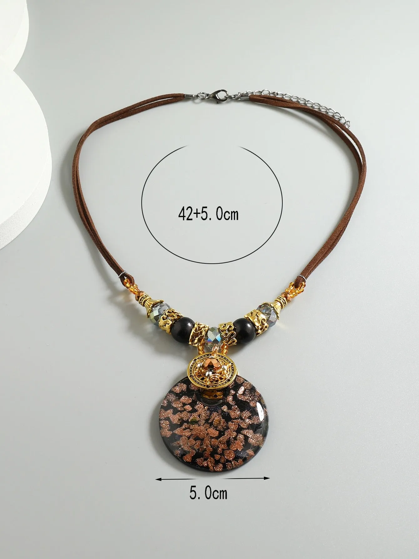 Round Glass Pendant Necklace Statement Necklace Modern Necklace Creative Jewelry