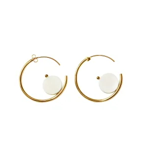 Round Moon Hoop Earring