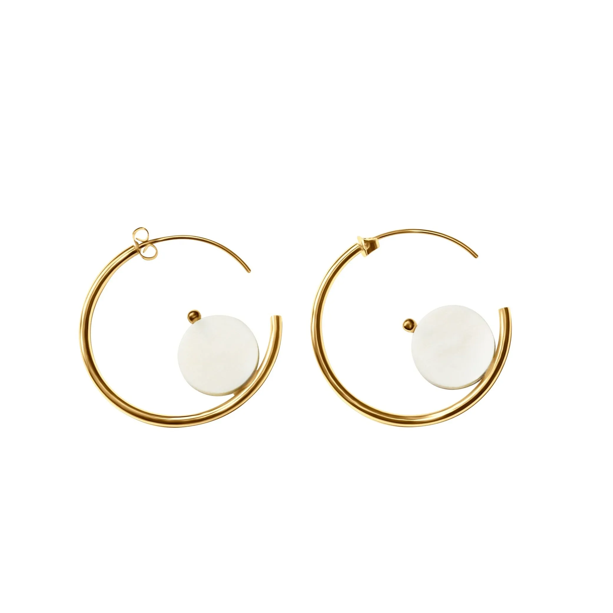 Round Moon Hoop Earring