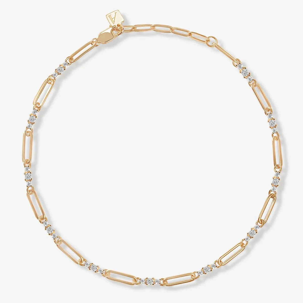 Sabi single link paperclip chain anklet