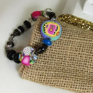 Sassy Handmade Clay Bead Bracelet Whimsical Bracelet