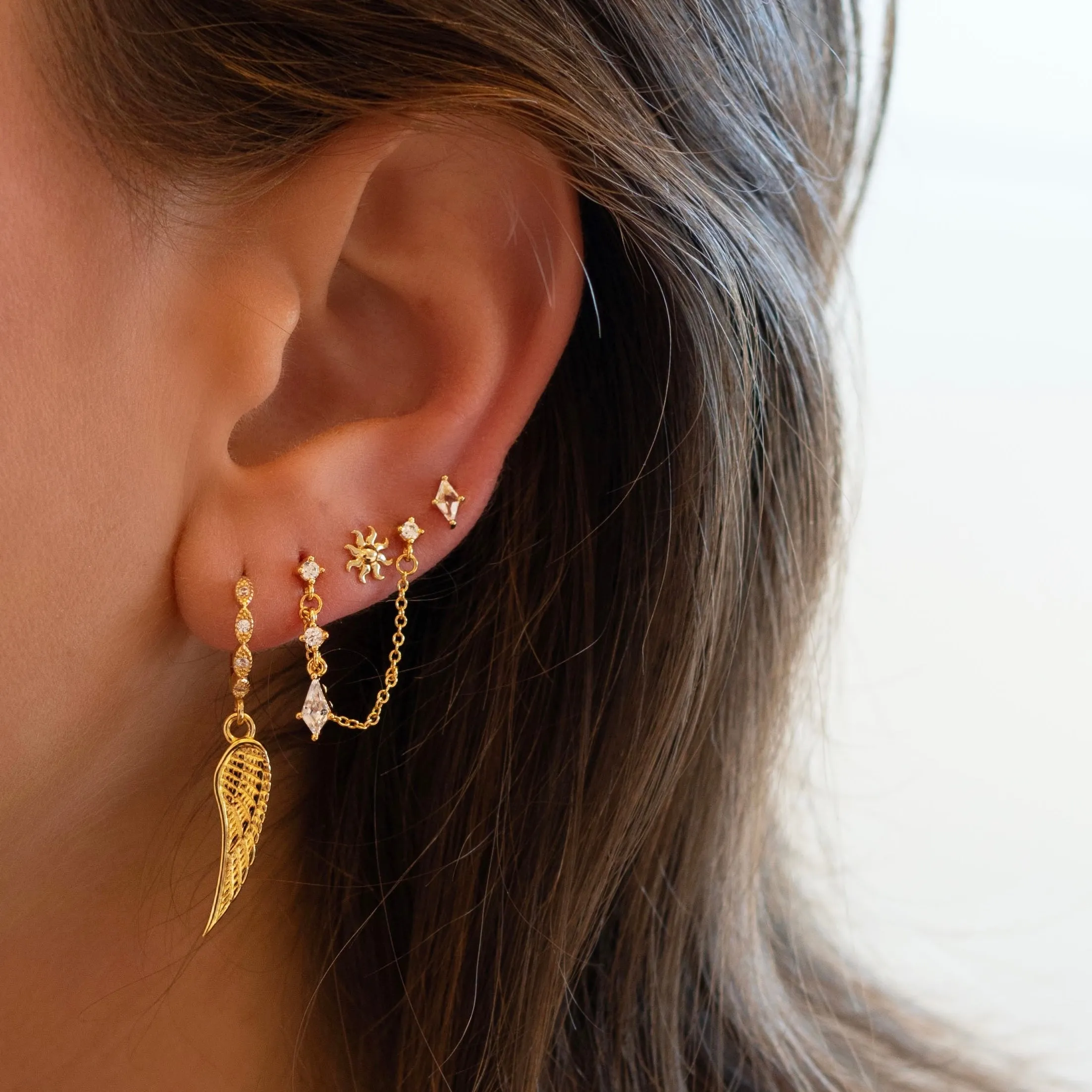 Silver Delicate Wing Earring